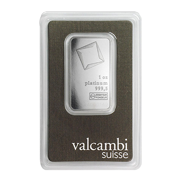 1 oz Platinum Valcambi Suisse Bar