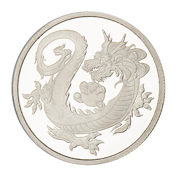 1 oz Rhodium Tuvalu South Sea Dragon Coin .999
