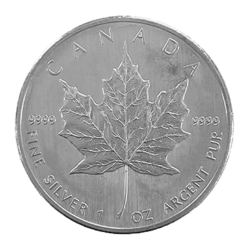 1 oz Canadian Silver Maple Leaf Coins (wear & tear), image 0