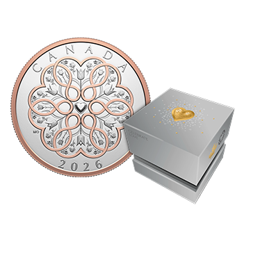 1 oz Silver Celebrate Love Rose Gold Plated Coin (2026), image 0