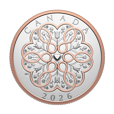 1 oz Silver Celebrate Love Rose Gold Plated Coin (2026), image 1