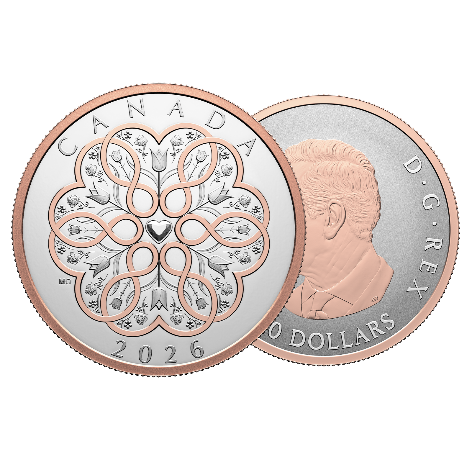 1 oz Silver Celebrate Love Rose Gold Plated Coin (2026), image 3