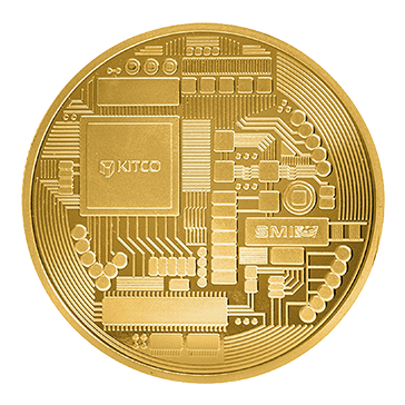 1 oz Silver Gold Plated Bitcoin Round, image 1