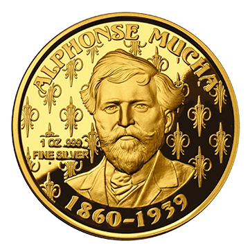 Buy 1 oz Silver Mucha Dance Gold Plated Proof Round [US Shipping the week of Nov 17th], image 1
