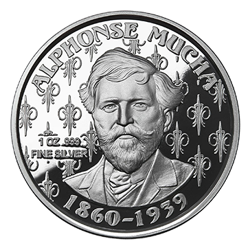 Buy 1 oz Silver Mucha Ivy Proof Round, image 1