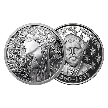 Buy 1 oz Silver Mucha Laurel Proof Round, image 2