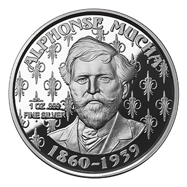 Buy 1 oz Silver Mucha Rose Proof Round, image 1