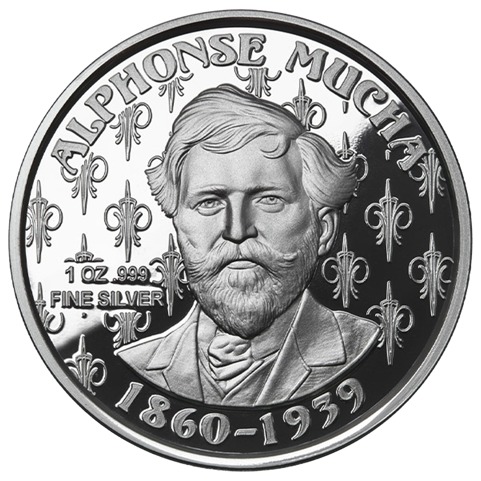Buy 1 oz Silver Mucha Rose Proof Round, image 1