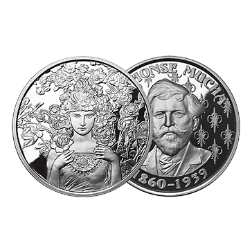 Buy 1 oz Silver Mucha Rose Proof Round, image 2