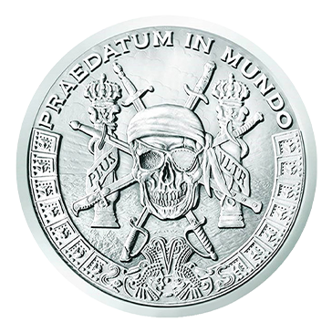 1 oz Silver Pieces of Eight- Silver Shield BU Round .999