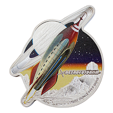 1 oz Silver Retrofuturism Rocket Coin (2021)