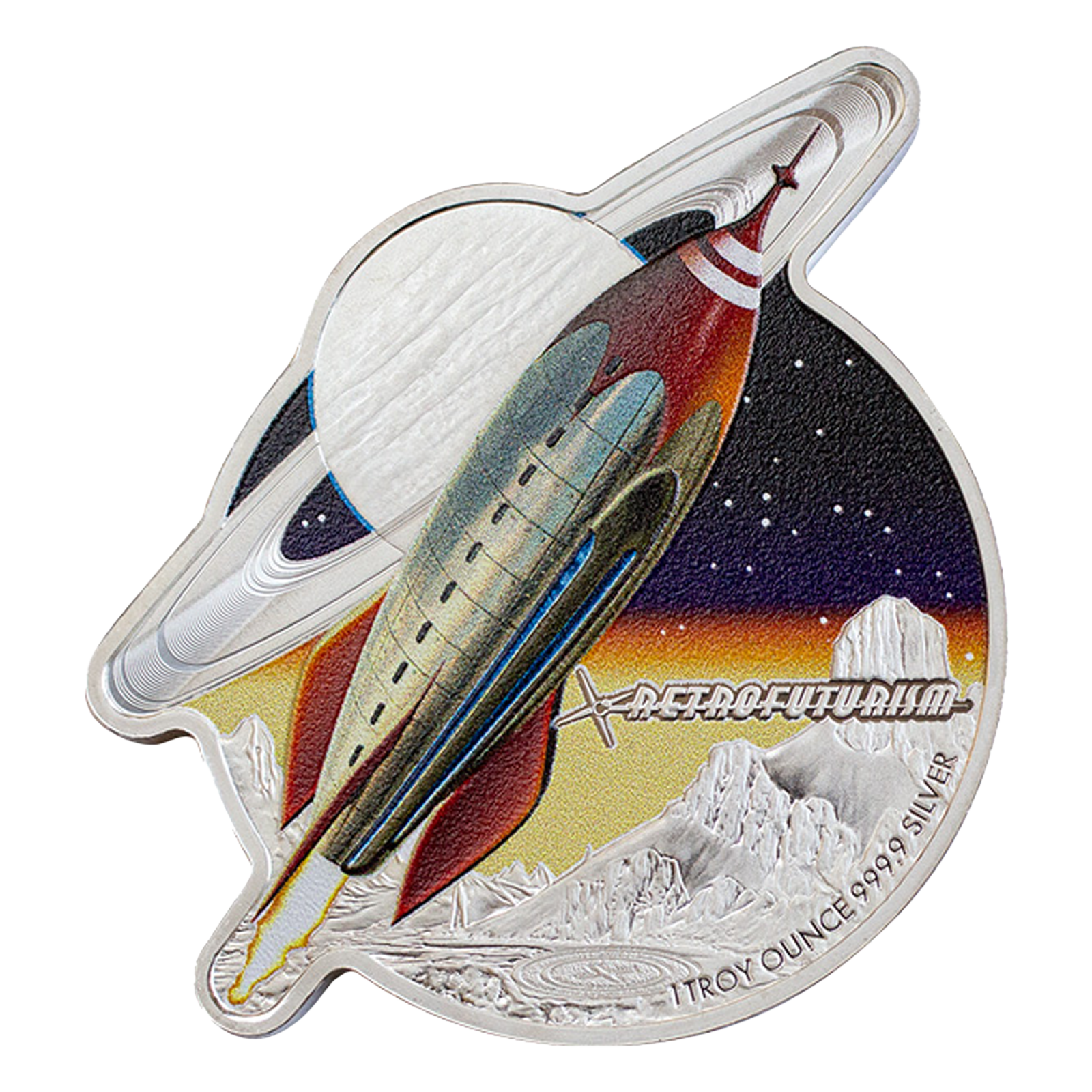 Buy 1 oz Silver Retrofuturism Rocket Coin (2021), image 0