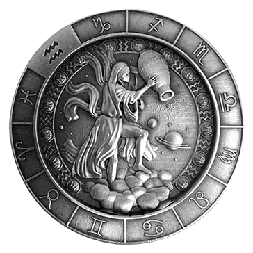 Buy 1 oz Silver Zodiac Aquarius Round, image 0