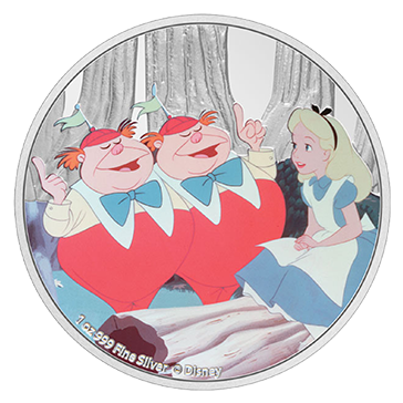 1 oz Silver Alice in Wonderland Tweedledee and Tweedledum Coin (2021)