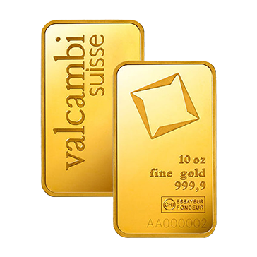 10 oz Gold Valcambi Suisse Bar