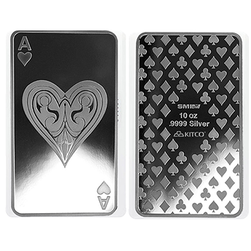 Buy 10 oz Silver Ace of Hearts Bar .9999, image 0