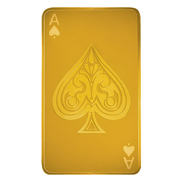 Buy 10 oz Silver Ace of Spades Bar (.9999) 24K Gold Plated, image 1