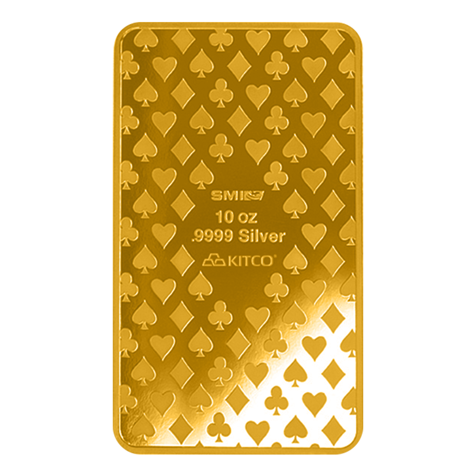 Buy 10 oz Silver Ace of Spades Bar (.9999) 24K Gold Plated, image 2