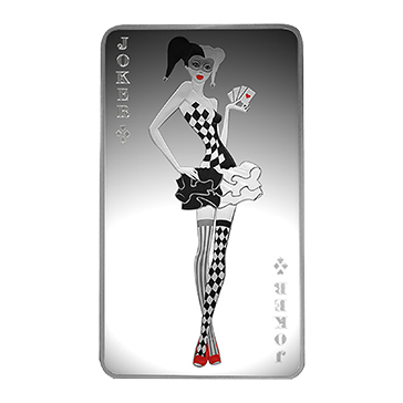 Buy 10 oz Silver Joker Girl Bar, image 0
