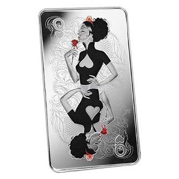 Buy 10 oz Silver Bar Queen of Hearts, image 0