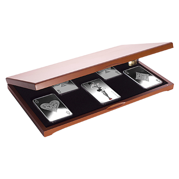 Buy 10 oz Silver Bar Set - 4 Aces + Joker Girl, image 1