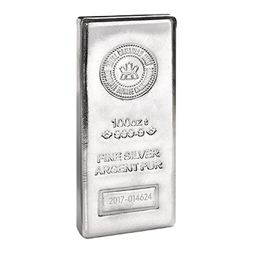 100 oz Silver Royal Canadian Mint Bar (Pressed Finish only), image 0