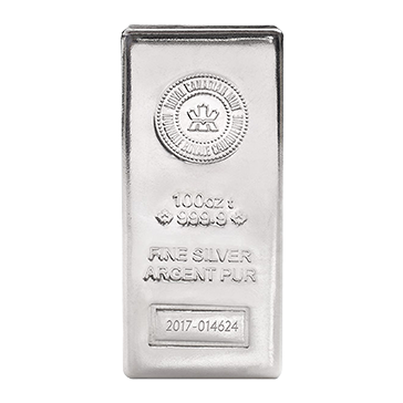 100 oz Silver Royal Canadian Mint Bar (Pressed Finish only)