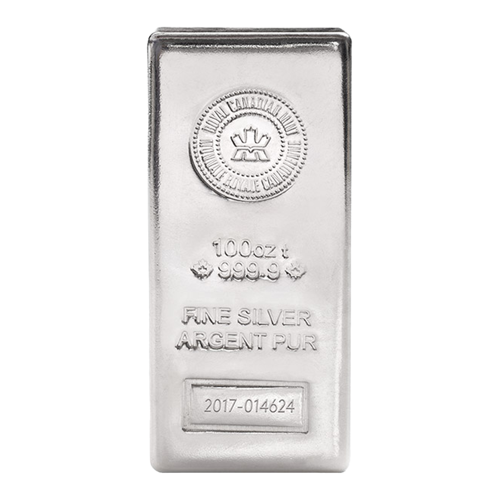 100 oz Silver Royal Canadian Mint Bar (Pressed Finish only), image 0