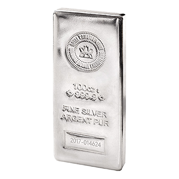 100 oz Silver Royal Canadian Mint Bar (Pressed Finish only), image 0