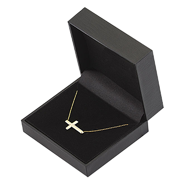 Buy 14K Yellow Gold Mini Sideways Cross Necklace, image 1