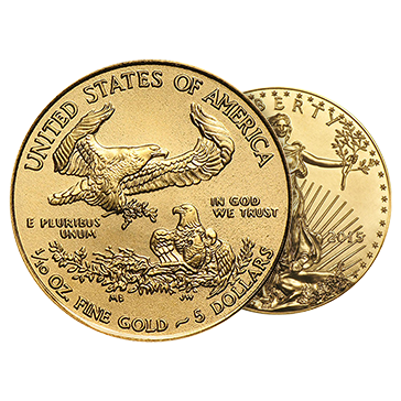 1/10 oz American Gold Eagle Coins, image 2