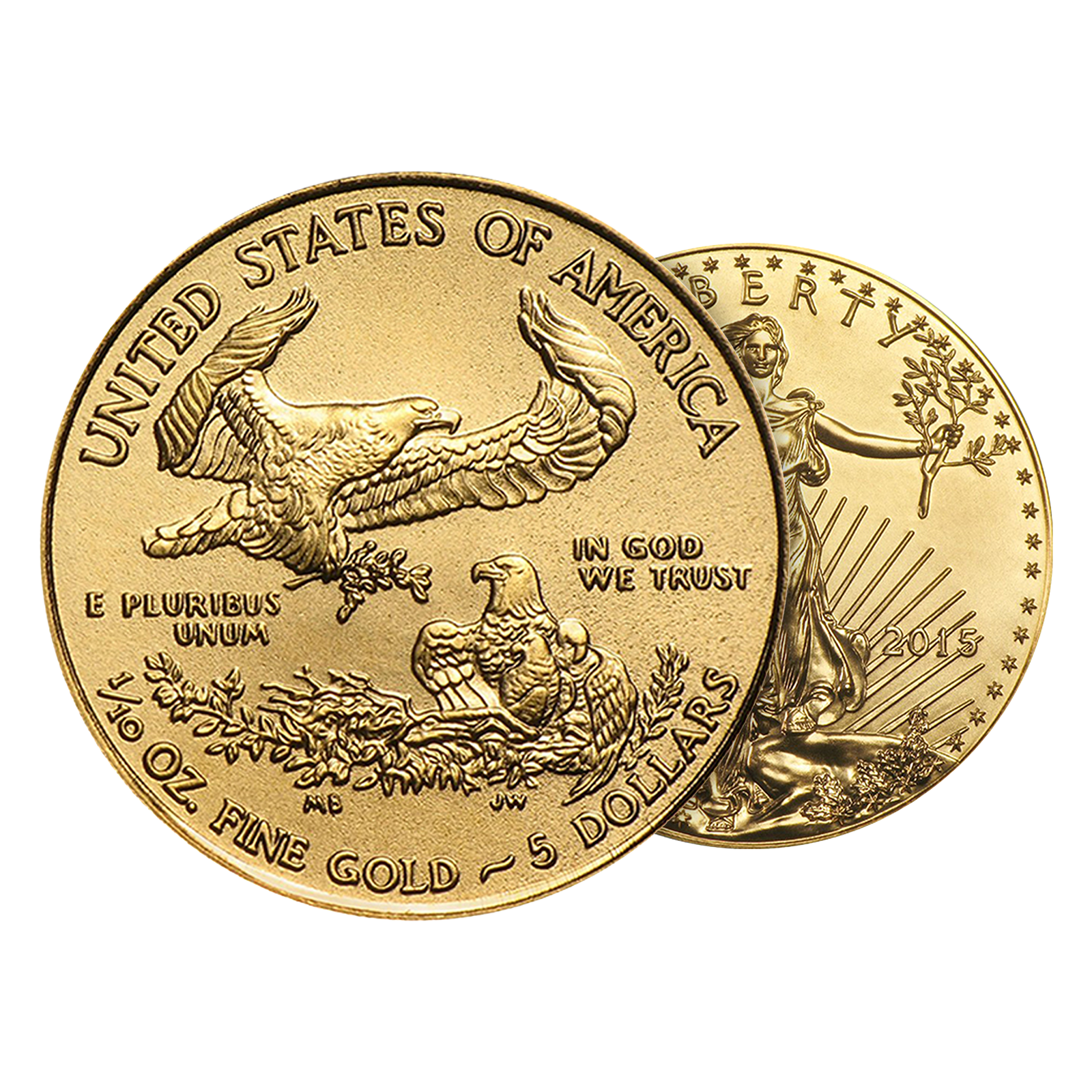 1/10 oz American Gold Eagle Coins, image 2
