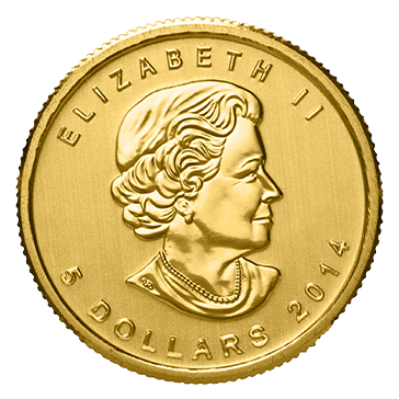 1/10 oz Canadian Gold Maple Leaf Coins, image 1