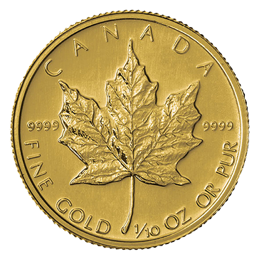 1/10 oz Gold Canadian Maple Leaf Coin
