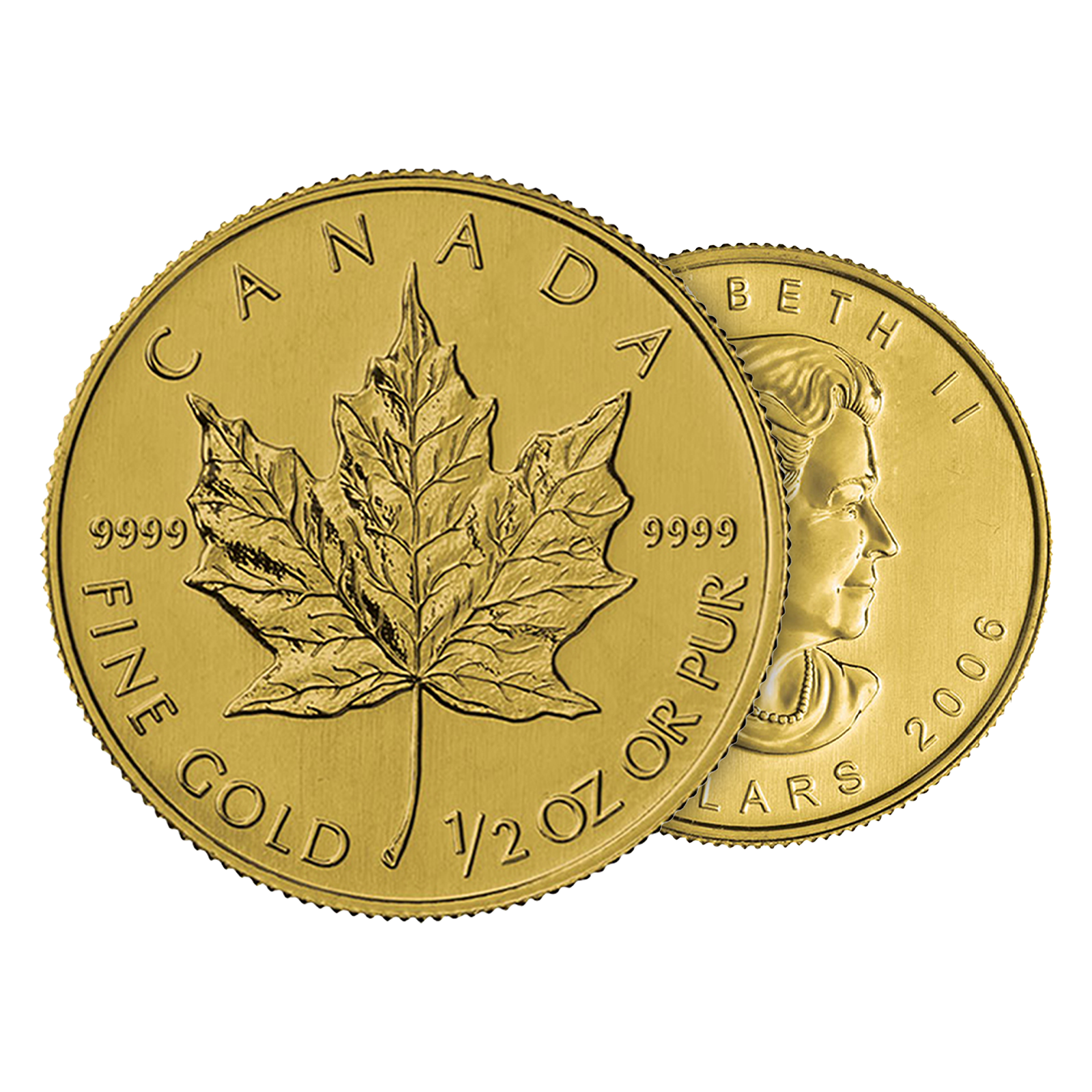 1/2 oz Gold Canadian Maple Leaf Coin, image 2