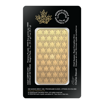 1 oz Gold Royal Canadian Mint Bar (Latest Design only), image 0