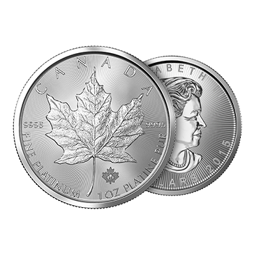 1 oz Platinum Canadian Maple Leaf Coins, image 2