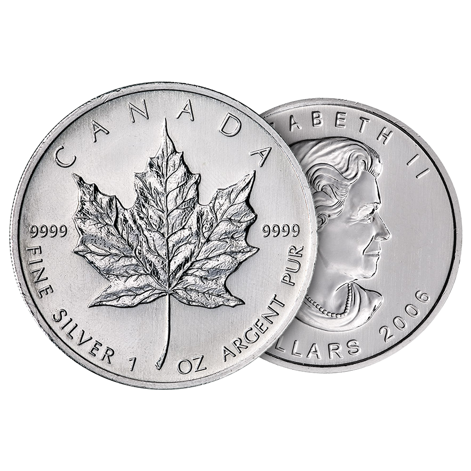 1 oz Canadian Silver Maple Leaf Coins, image 2