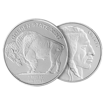 1 oz Silver Buffalo Rounds, image 2