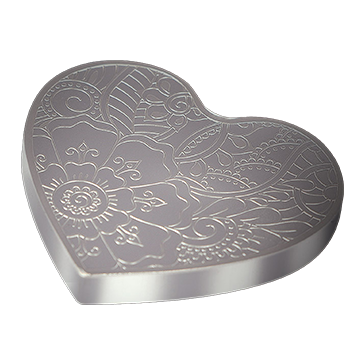 2 oz Pure Silver Heart (Bar) Medallion
