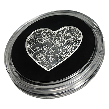 Buy 2 oz Pure Silver Heart Medallion .999, image 2