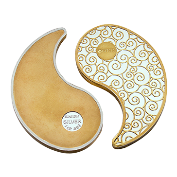 Buy 2 oz Pure Silver Gold Plated Yin Yang Round, image 1