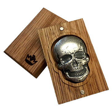 2 oz Silver Bar .999 - 3D Skull - Antique Finish