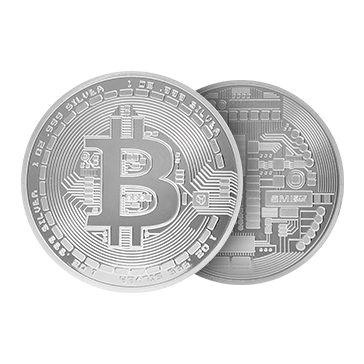 2 oz Silver Cryptocurrency Bitcoin and Ethereum Round Set, image 1
