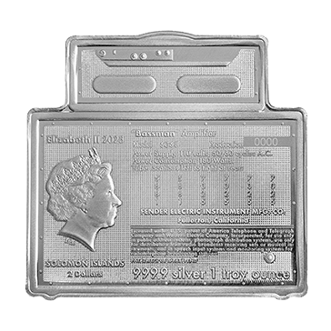 2 oz Silver Fender® Dynamic Duo Precision Bass® Guitar & Bassman® Amp Coin, image 5