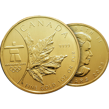 2008 1 oz Gold Maple Leaf Olympic Edition Coin, image 2