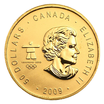 2009 1 oz Gold Maple Leaf Olympic Coins, image 1