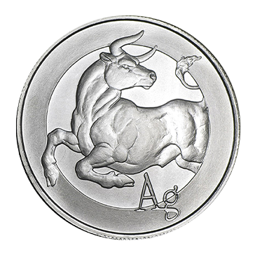 1 oz Silver Bull- Silver Shield Round .999 (Random Year)