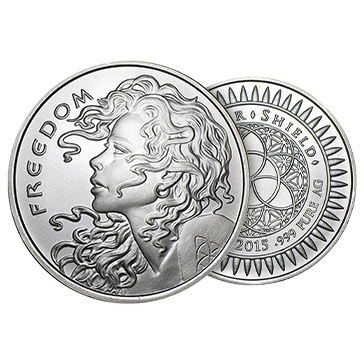 Buy 1 oz Silver Shield Freedom Girl Round (Random Year), image 2