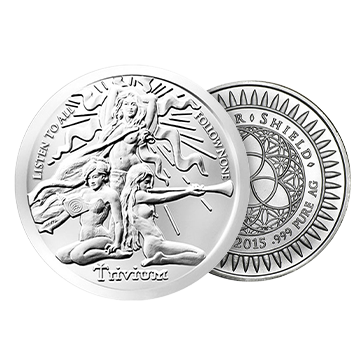 Buy 1 oz Silver Shield Trivium Girls Silver Shield BU Round .999 (Random Year), image 2